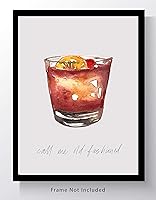 Vista 2 de WESTBROOK DESIGN STUDIO Old Fashioned Cocktail Bar Wall Art. 8x10 Unframed Decor Print - Makes a Great Gift for Kitchen, Home & Wet Bar, Martini