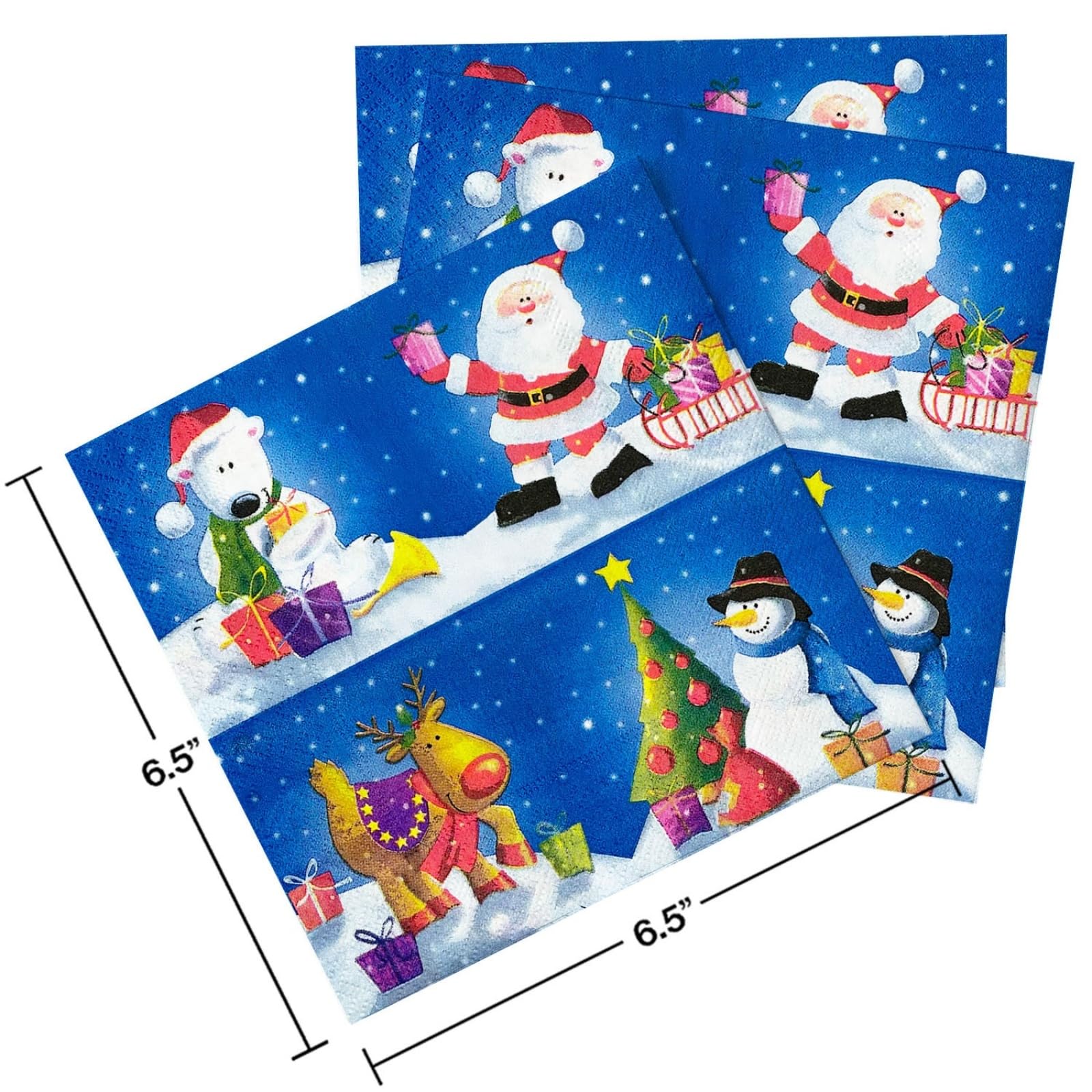 Servilletas Papel Navidad Animal Servilletas Decoupage Decoradas Papel Higienico Desechables Toilet Paper Cumpleaños Cocktail 2 Capas Paper Towels Bodas Fiesta Jardín 30 Paquetes(33x33cm）