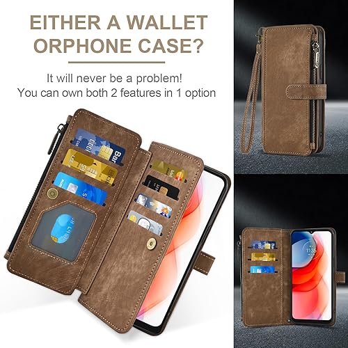 Miniatura 4 de Asuwish Funda de teléfono para Moto G Play 2021 y protector de pantalla de vidrio templado, soporte para tarjetas de crédito, accesorios para celda,