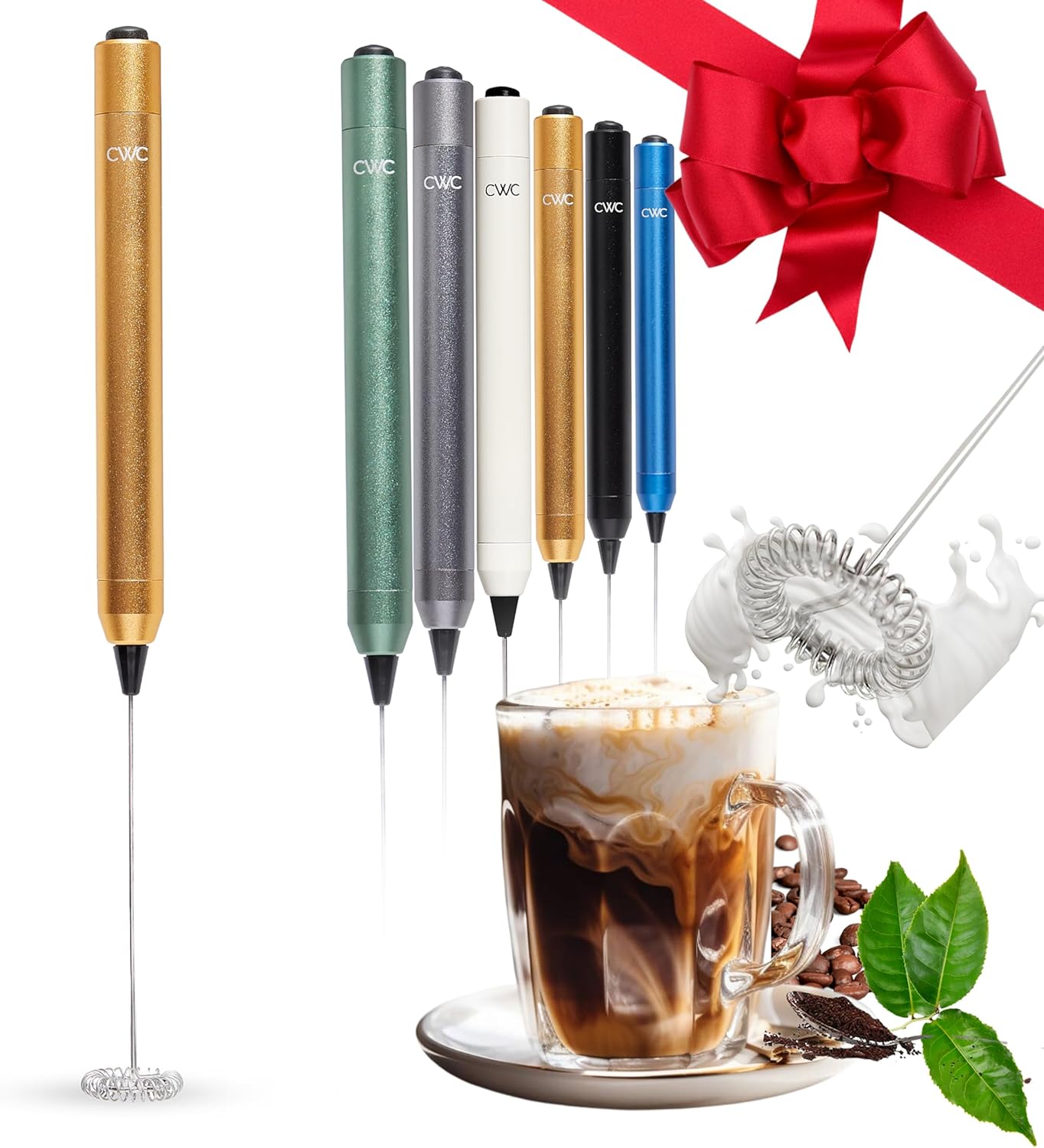 Cook with Color Handheld Milk Frother Portable Electric