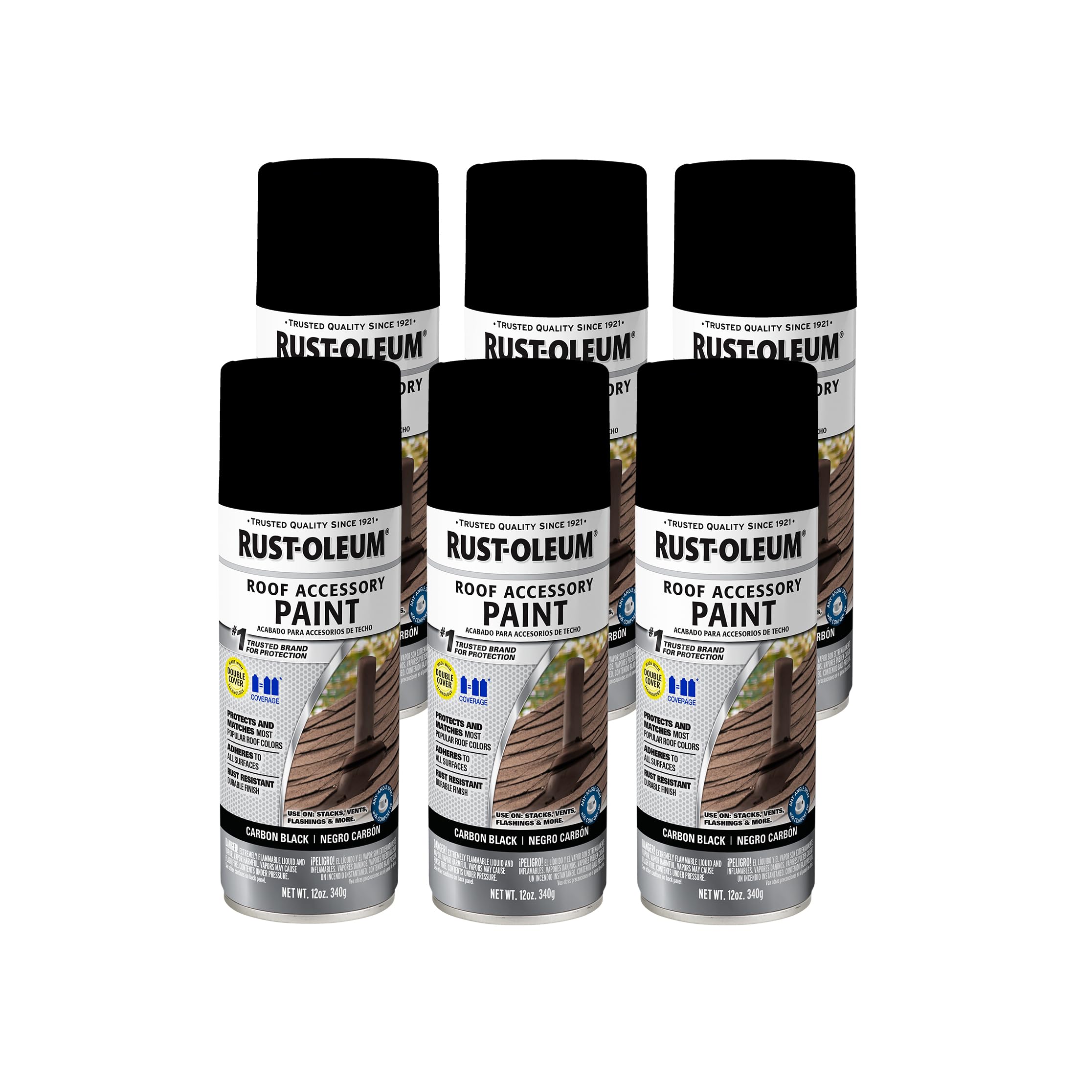 Rust-Oleum Carbon Black / 12 Ounce (Pack of 6) / 1 Spray Paint