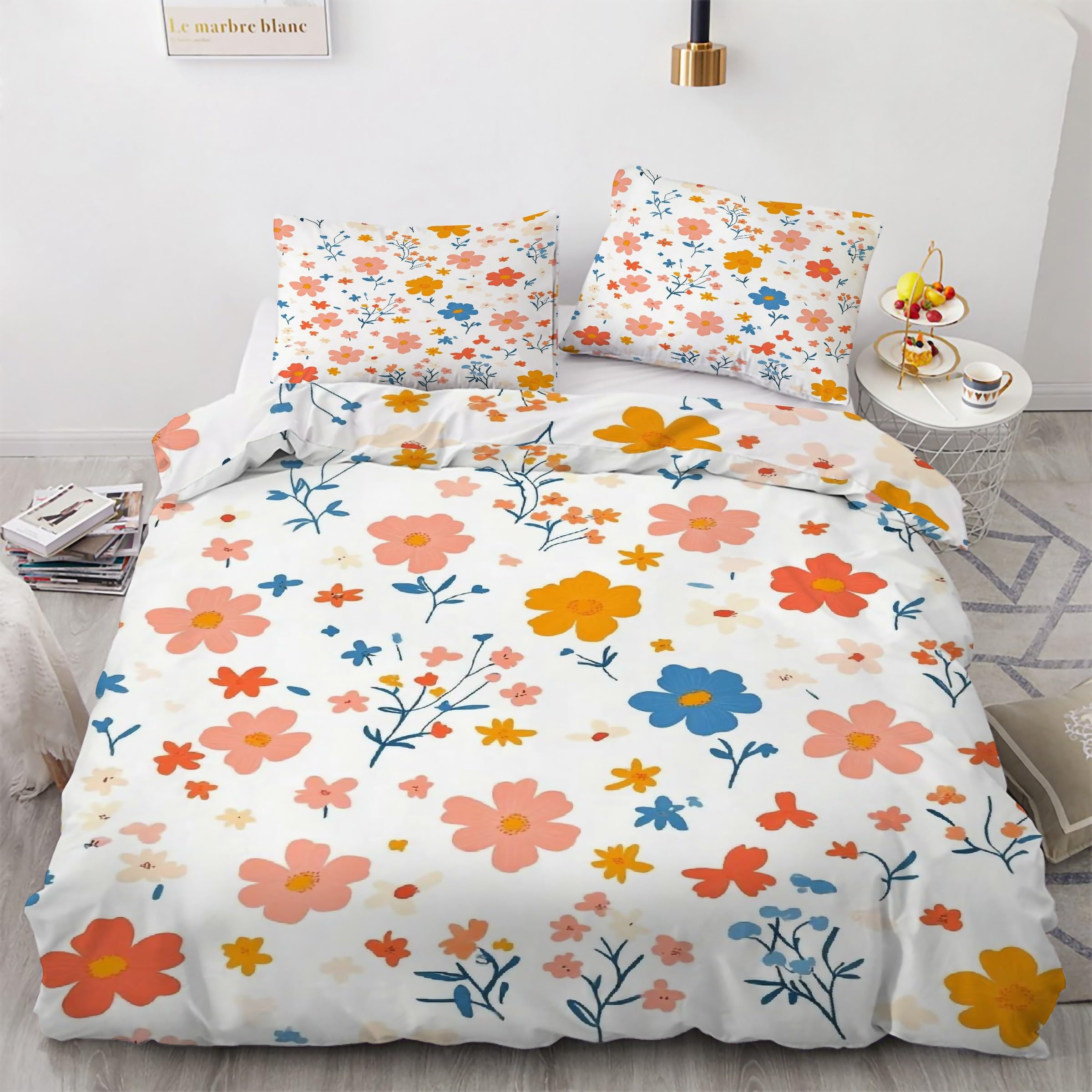 Housse de couette 240 x 260 en microfibre douce avec fermeture éclair chic