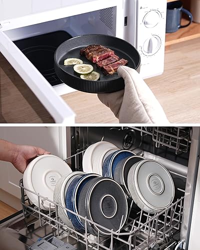 Miniatura 5 de famiware Star - Juego de 4 cuencos para pasta de 7.5 pulgadas, doble esmalte reactivo, apilables, ideal para tu amigo para inauguración de la casa,