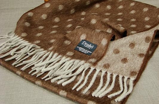 Amazon | DRAKES/ドレイクス ラムウール/アンゴラ マフラー (ブラウン