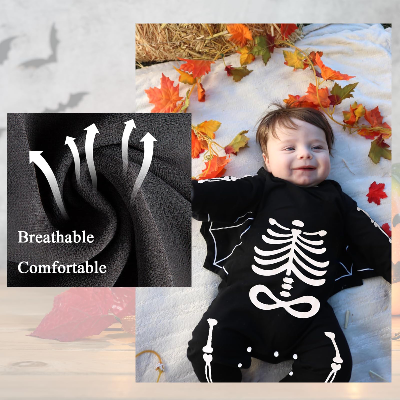 Disfraz Halloween Bebe, Disfraz Murcielago Bebe, Disfrazs Esqueleto Bebes, Disfraces Halloween Bebes, Traje Halloweens Bebé, Body Halloweens Bebé 0-18 Meses
