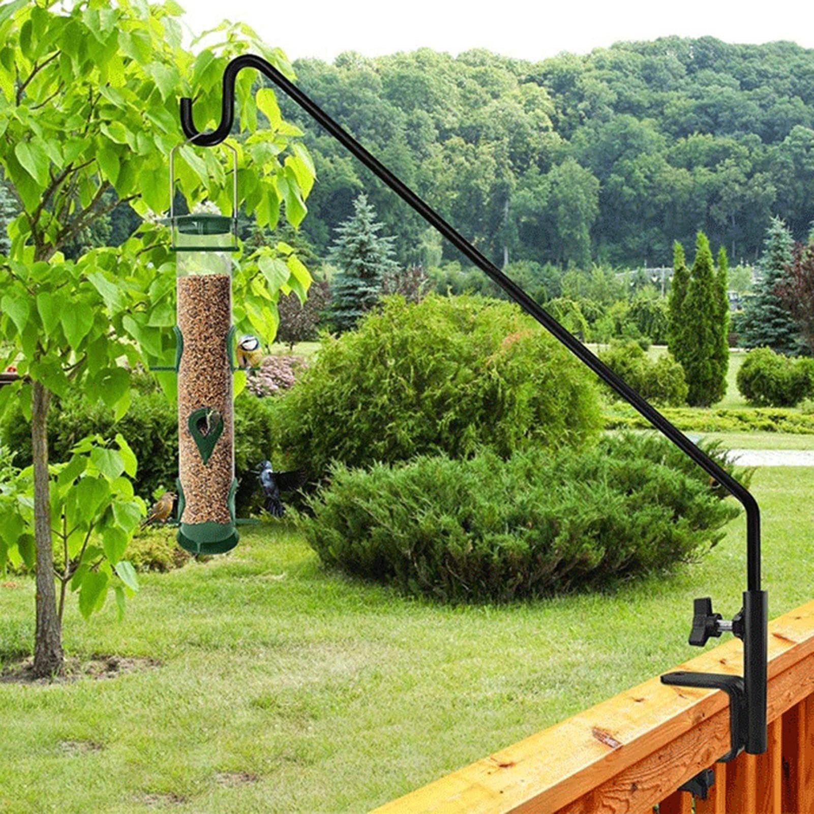 Gancio per casetta per Uccelli – Gancio Girevole a 360° per ringhiera di Copertura, Robusto Supporto avanzato per cesti di Fiori o Lanterne | Gancio per mangiatoia per Uccelli – Cortile da