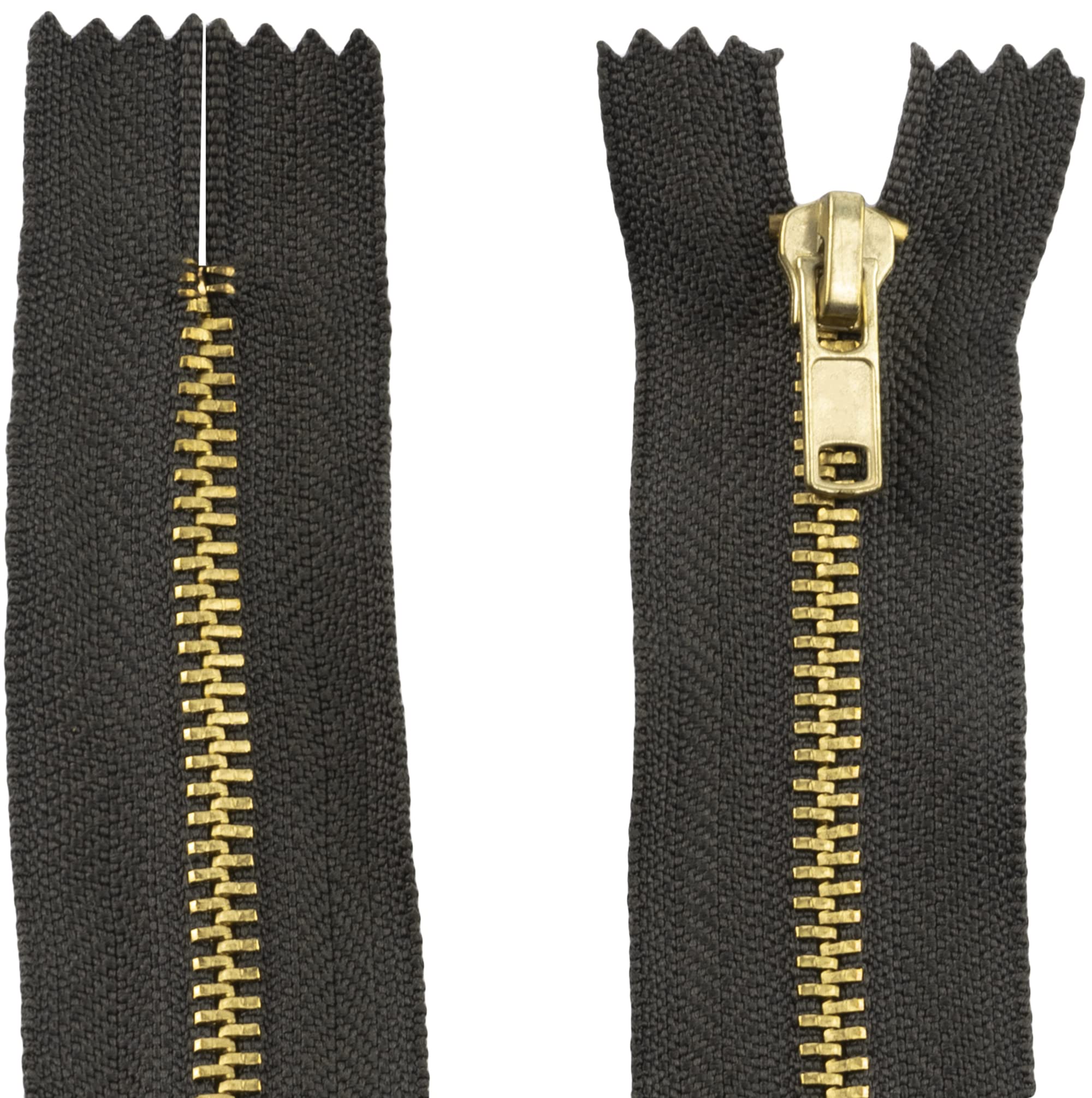 AERZETIX - C61203-2er-Set Nicht trennbare Reißverschlüsse 10 cm aus Metall - Zipper - Farbe Khaki - nähzubehör Lederwaren etuis röcke Kleider Hosen kurzwaren