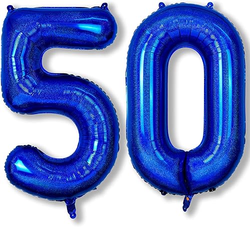 Globo número 50 azul oscuro de 40 pulgadas