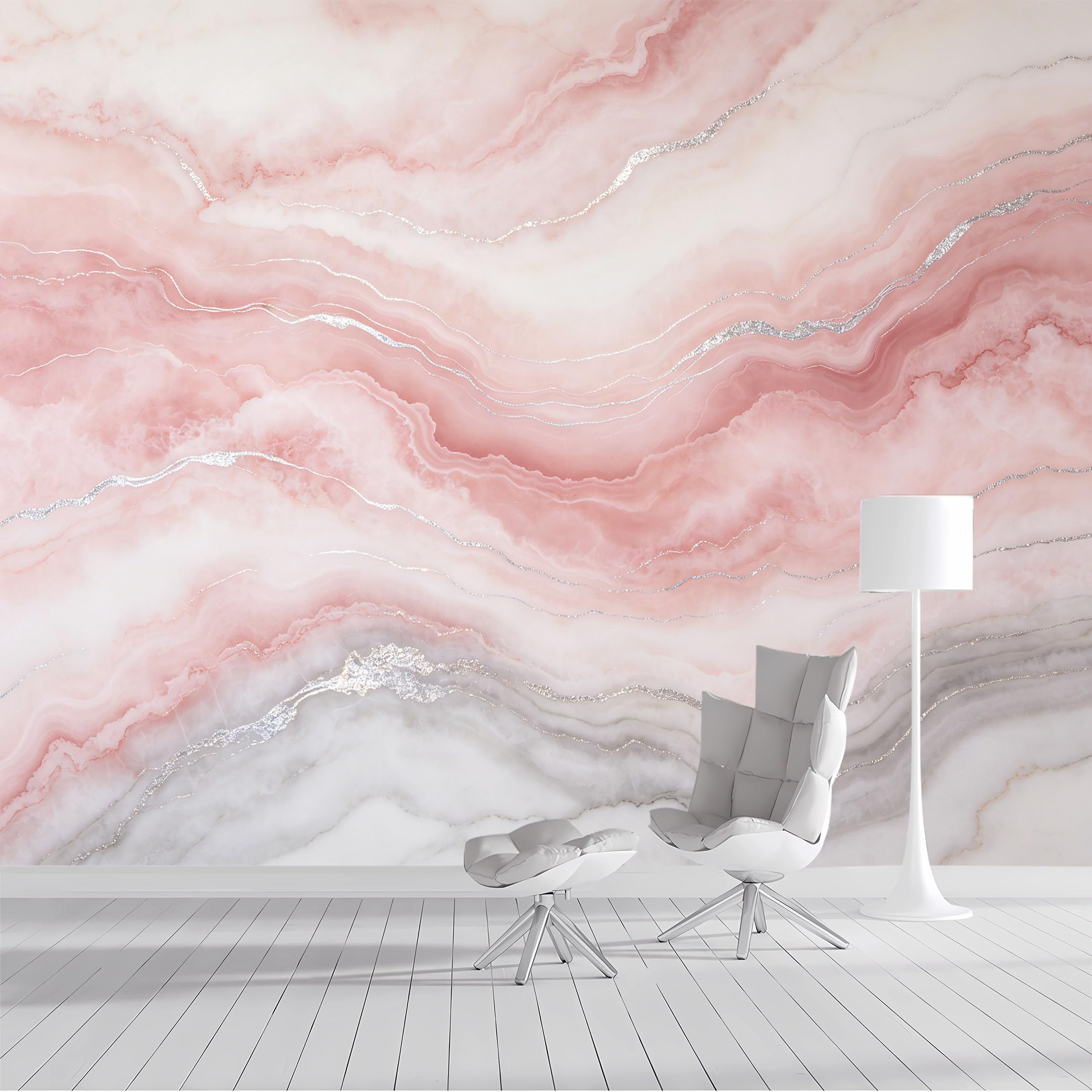 Custom Size Wall Mural Pink Marble Agate Veins Glitter Texture Modern Geometric Abstract Painting SelfAdhesive Wall Fabric Removable Wallpaper for Living Room