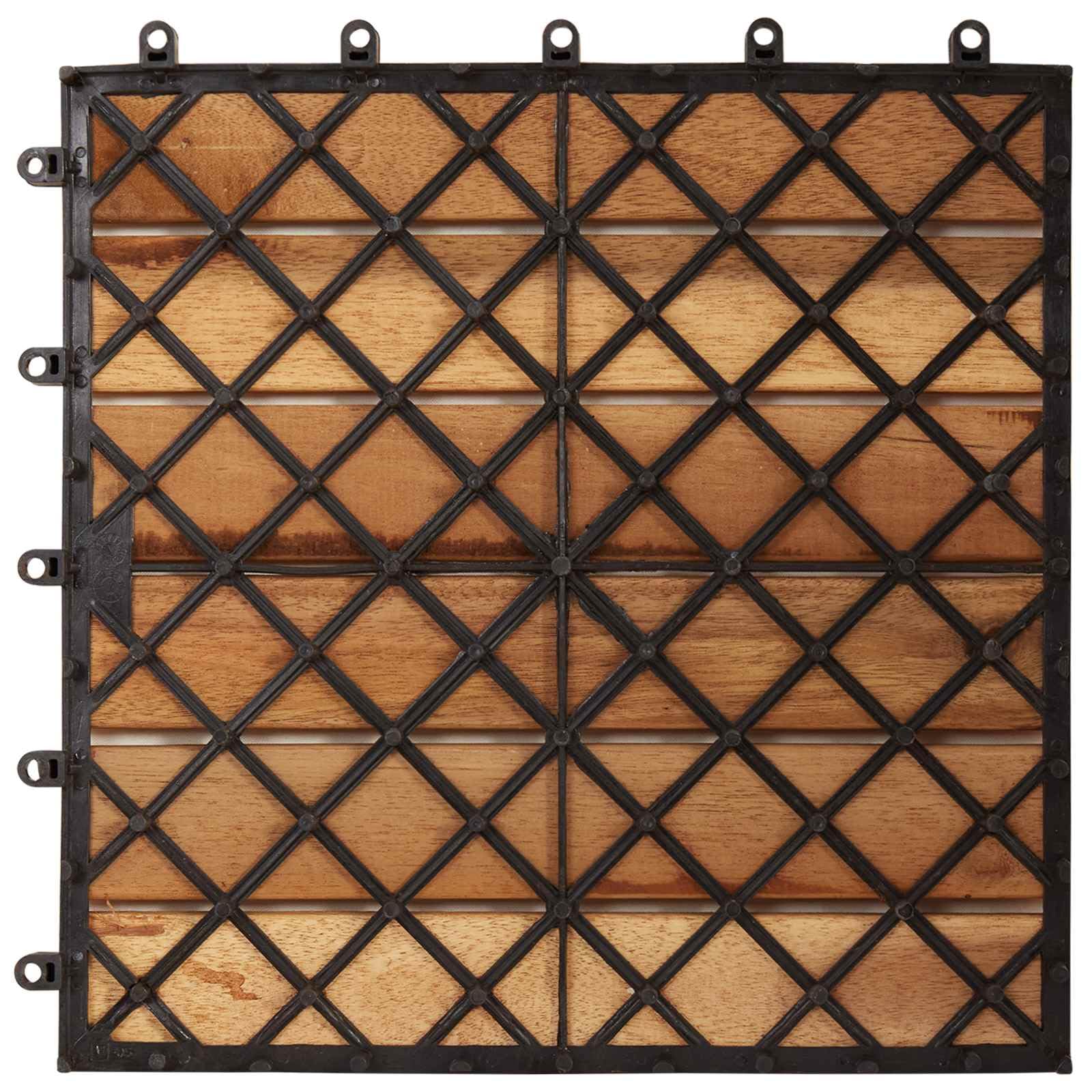 Terrassenfliese 30 STK. Braun 30 x 30 cm Akazien-Hartholz 7,15 kg Gewicht Massiv Robust