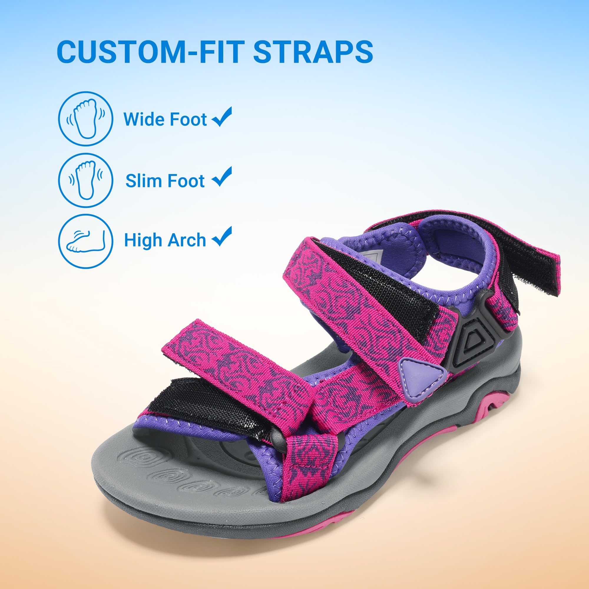 DREAM PAIRS Sandalias para Niños y Niñas Calzado Ligero y Ajustable para el Verano Zapatos de Agua Niño Pequeño/Niño Grande