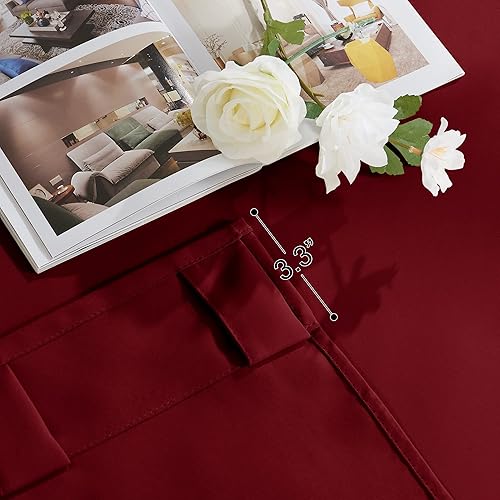 Miniatura 263 de PONY DANCE - Cortinas opacas aisladas térmicamente, set de 2 cortinas opacas con bolsillo para barra / pestaña trasera, paneles de cortinas opacas,