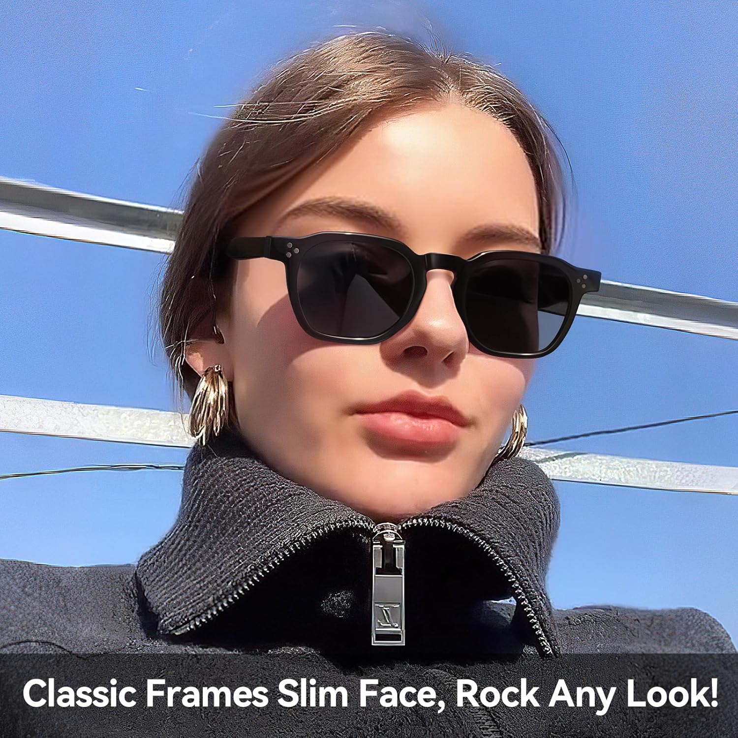 Dollger Square Polarized Sunglasses for Men Women Fashion Classic Designer Sunglasses Shades UV Protection - Image 3