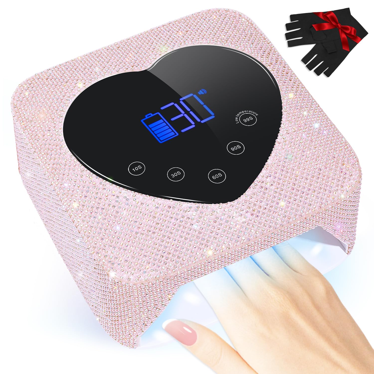 ANBEISTEE Luz UV para uñas, 72 W, recargable UV, lámpara de secado rápido, lámpara de secado rápido, esmalte de uñas de gel con luz UV con 5 temporizadores, sensor automático de control táctil, para