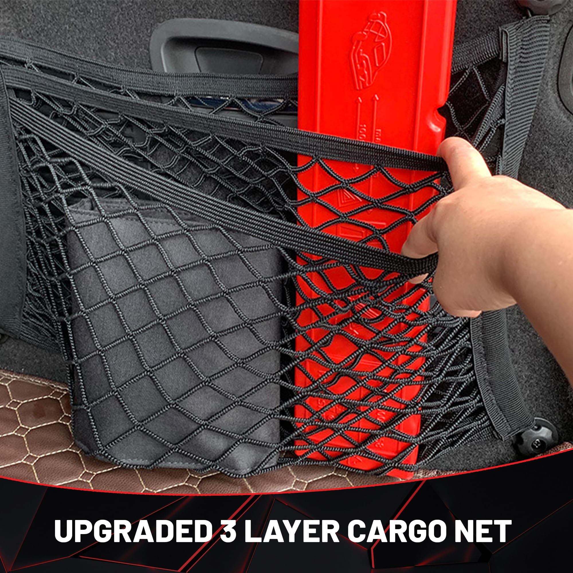 RED WOLF 3 Pockets Cargo Net For Pickup Trunk Ford Dodge Chevy GMC - View #8