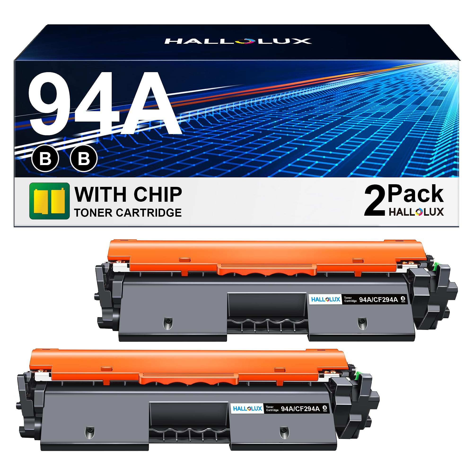 HALLOLUX 94A CF294A Toner Cartridge Replacement for HP 94A CF294A 94X CF294X Toner Cartridge Compatible with Pro MFP M148dw M148fdw M118dw M149fdw Laserjet M148 M118 M149 Printer (Black, 2 Pack)