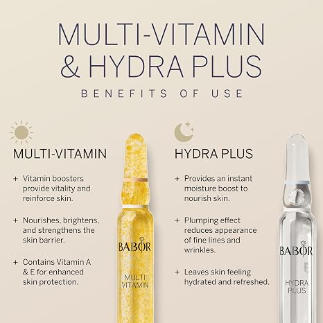 BABOR Multi-Vitamin & Hydra Plus Ampoule Serum Concentrate Bundle