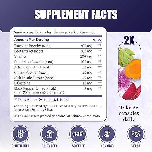Miniatura 5 de NATION HEALTH MD Liver Renew - Desintoxicación y reparación de limpieza hepática - Suplemento de apoyo hepático con extracto de alcachofa, leche
