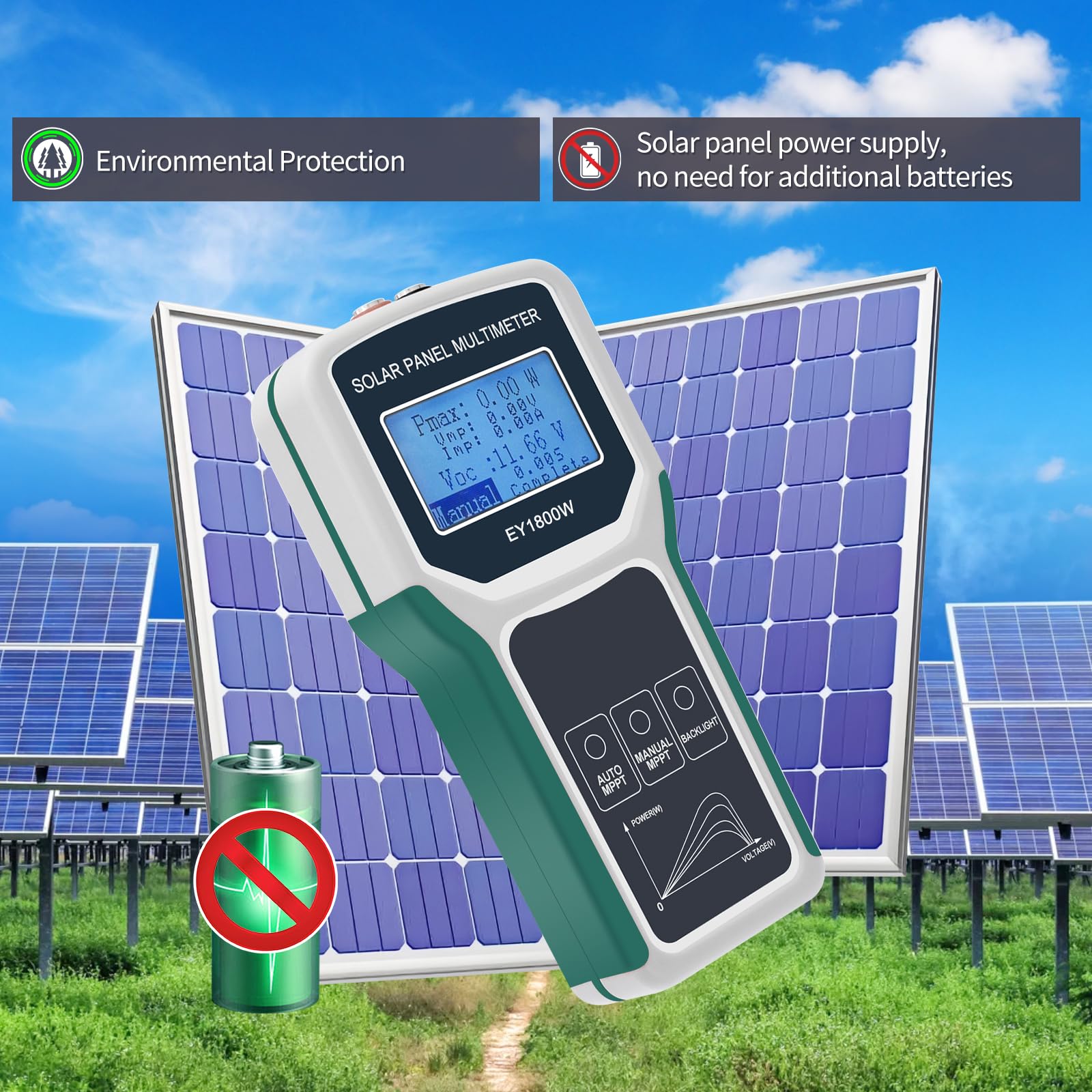 Ligowi 1800 W fotovoltaico panel solar probador MPPT multímetro paneles solares comprobador con función de protección carga solar