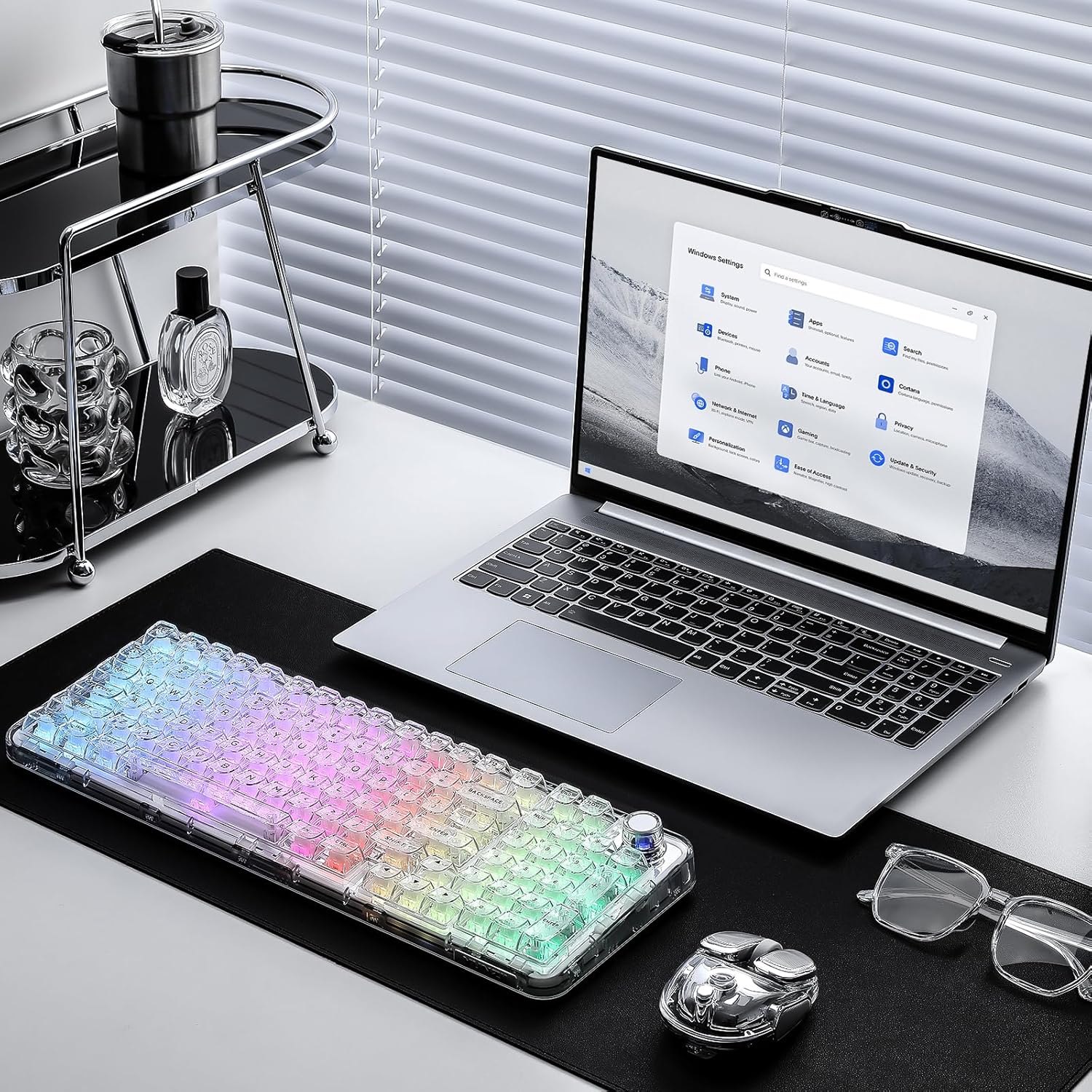 YUNZII X98 QMK/VIA Wireless Mechanical Gaming Keyboard with Knob,Tri-Mode BT5.0/USB-C/2.4GHz Hot Swappable Keyboard,Pre-lubed Switches Gasket Mount RGB Backlit for Wins/Mac (White, Crystal Switch) - Image 9