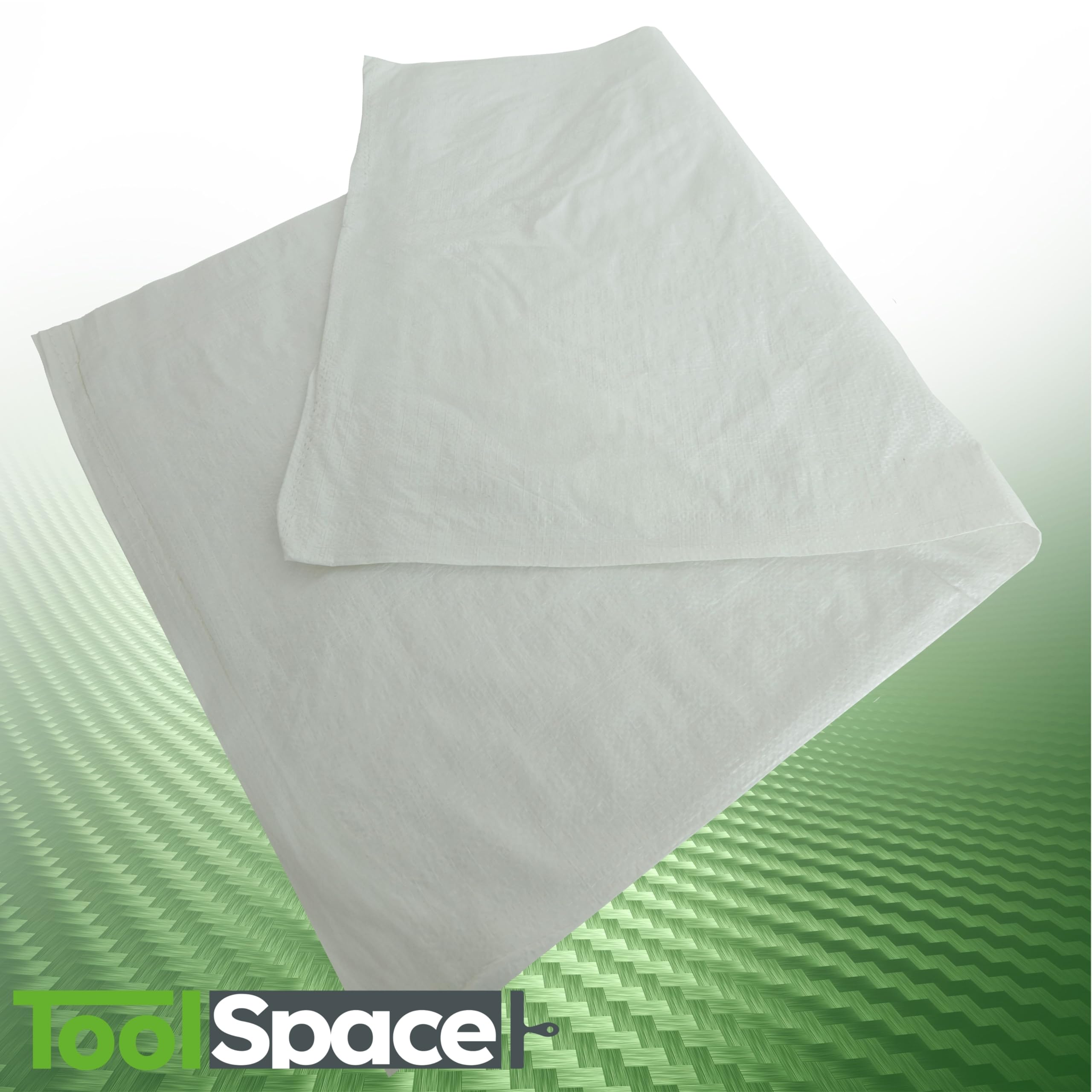 ToolSpace 20x Sacos de Polipropileno Blancos Resistentes para Cargas Pesadas de 50 kg Tela Tejido PP Ideales Escombros Arena Cereales Inundaciones Jardín Protección UV Costuras Fuertes 105 x 65 cm