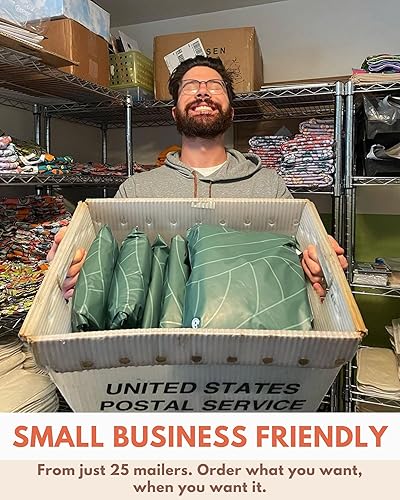 Miniatura 43 de Impack - Paquete de 25 sobres de polietileno de 10 x 13 pulgadas, bolsas de envío biodegradables para ropa, sobres de correo autoadhesivos verde