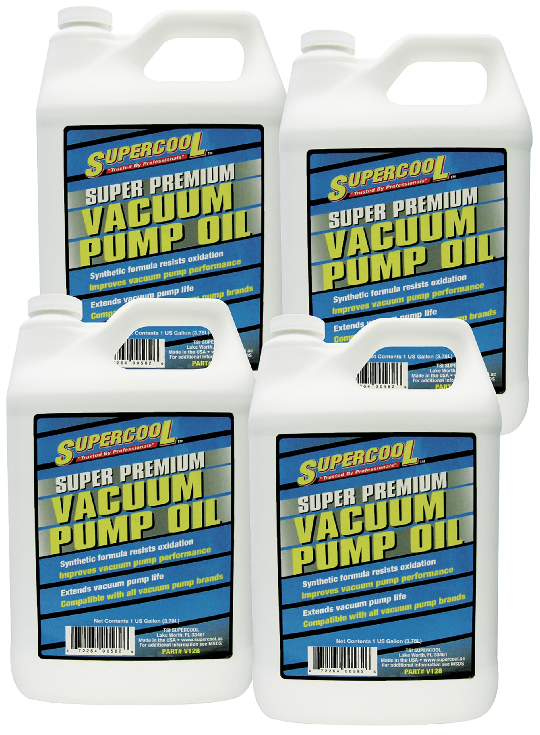 TSI Supercool Super Premium Synthetic Vacuum Pump Oil 1 Gallon, (4 Pack) V128-4CP