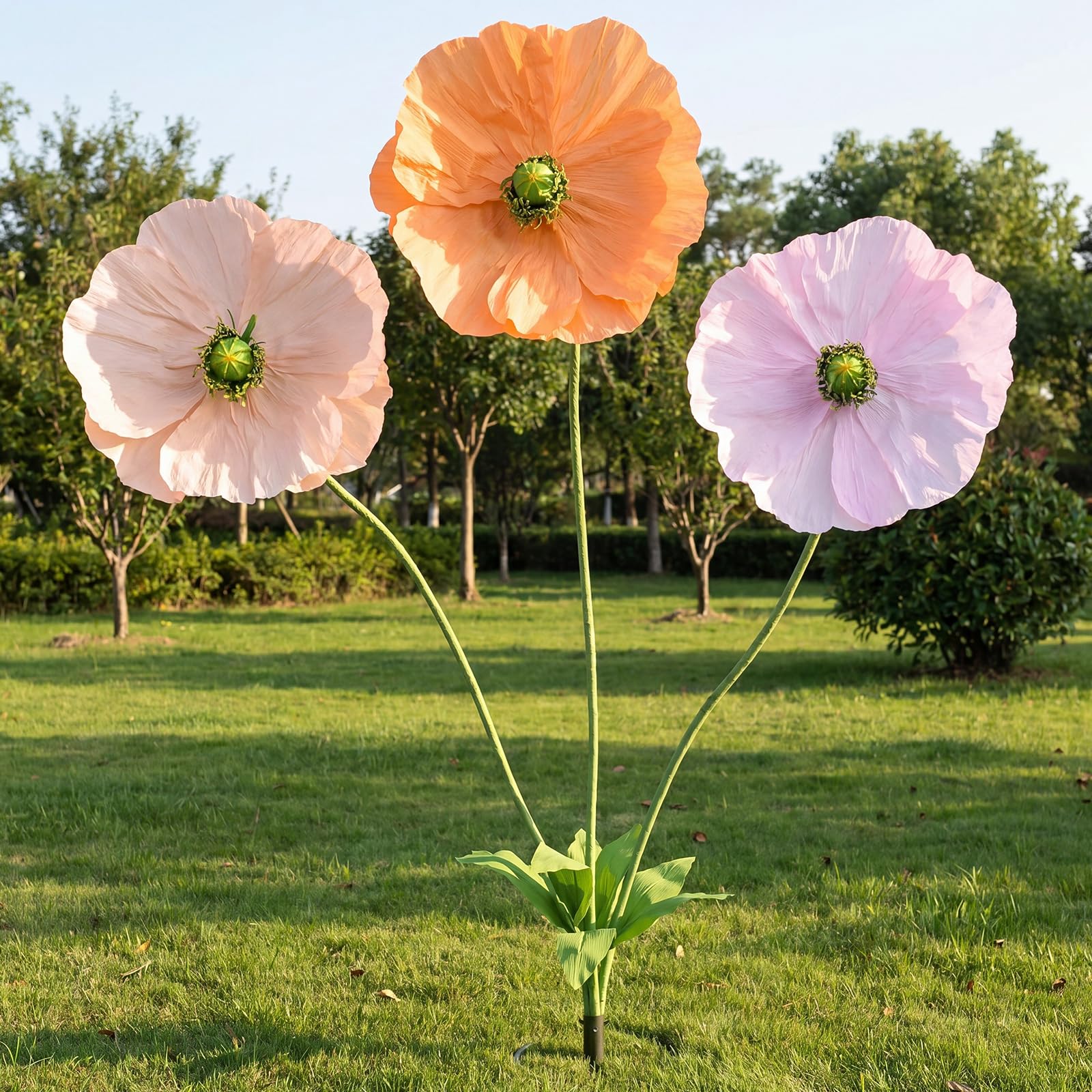 Riesige künstliche Blumen zur Dekoration, große Papierblumen, stehend, handgefertigt, Dekoration für Garten, Geburtstag, Party, Hochzeit, Requisiten, Festival, Schaufenster, 1,9 m (klassische