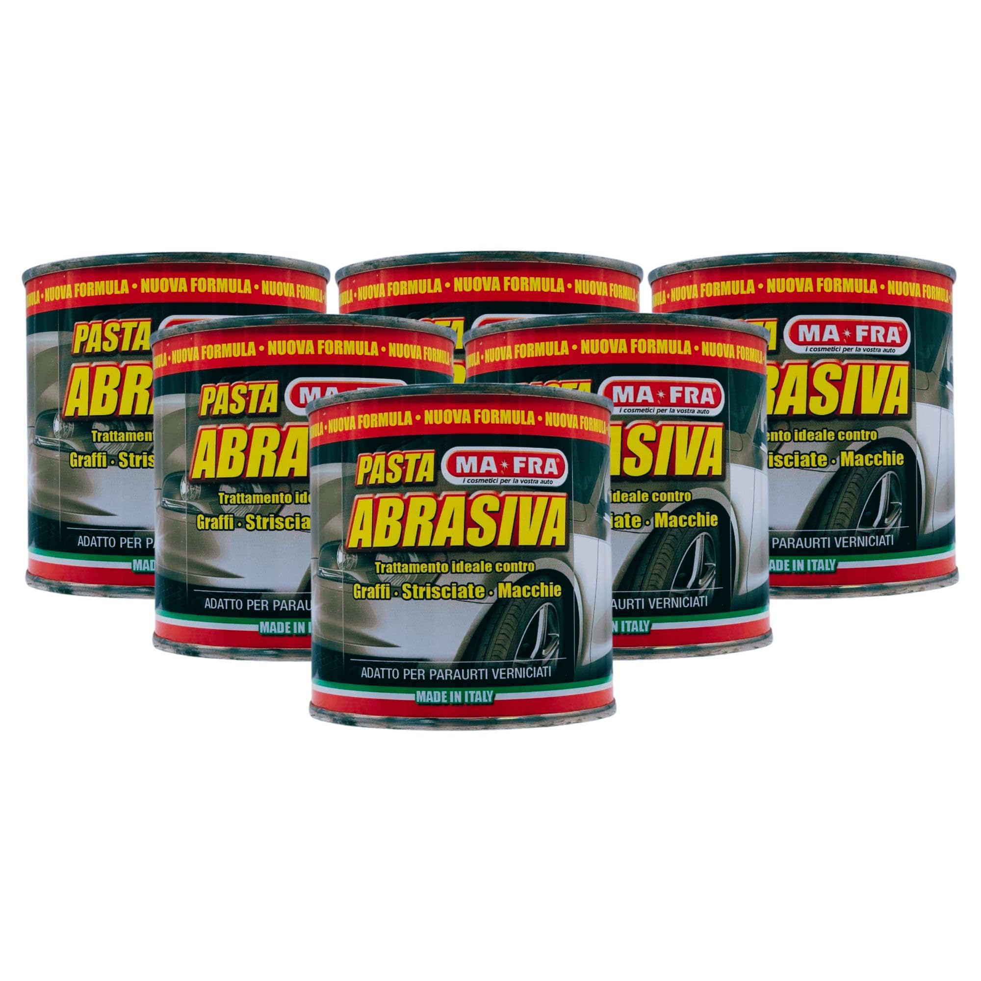 Lata de pasta abrasiva, tratamiento ideal contra arañazos, rasguños y manchas. Apto para parachoques pintados, 200 ml (6 unidades)