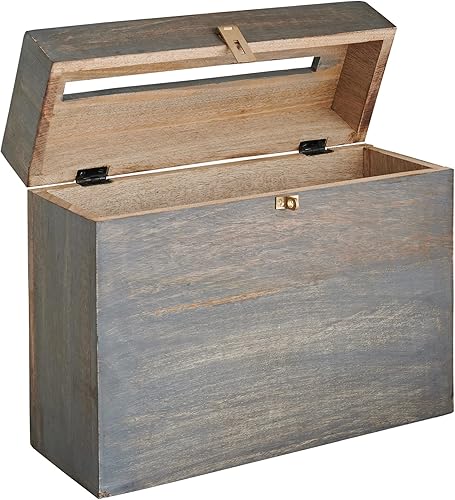 Miniatura 3 de Caja de tarjetas de boda con ranura para tarjetas y cerradura de 12 x 10 x 4.5 pulgadas, caja de regalo para tarjetas de deseos para bodas,