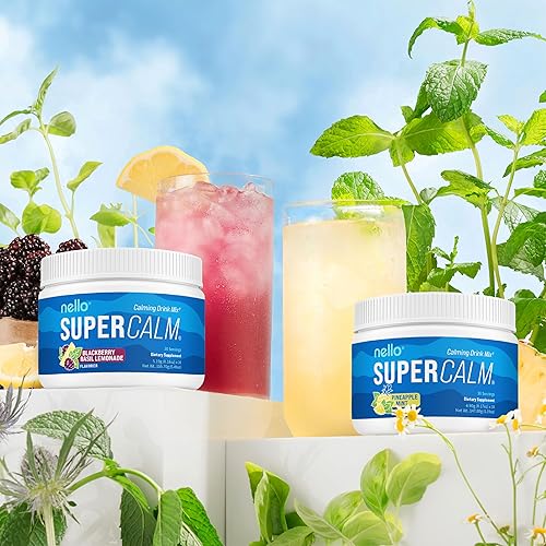 Miniatura 6 de Nello Supercalm - Mezcla de bebida en polvo, reductor de cortisol* y suplemento para ayudar al sueño, L teanina, Ashwagandha Ksm-66, glicinato