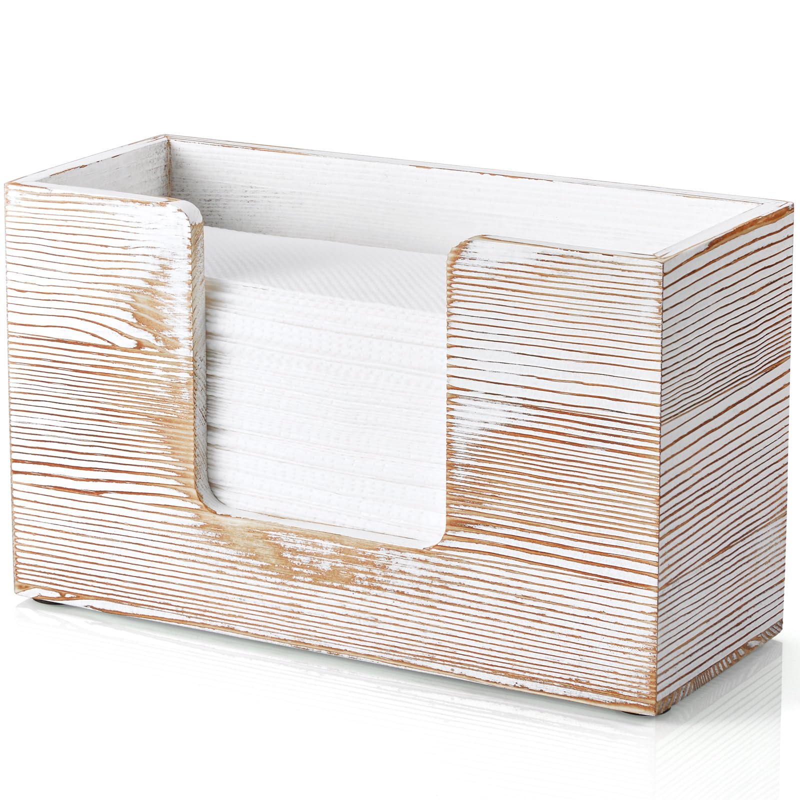 Dispensador de toallas de papel para encimera, soporte de madera para toallas de papel de baño, servilletero blanco rústico para cocina, encimera, plegable, plegable, en Z, dispensador de toallas de