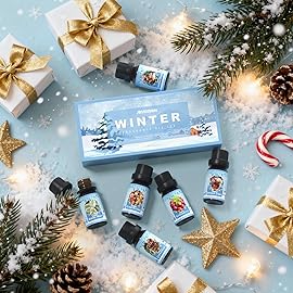 Winter Essential Oils Set, ARVIDSSON Holiday Fragrance Oil for Diffuser, Cinnamon, Christmas Wreath, Apple Cider, Gingerbread, Cranberry, Winter Mint Scented Oils for Home