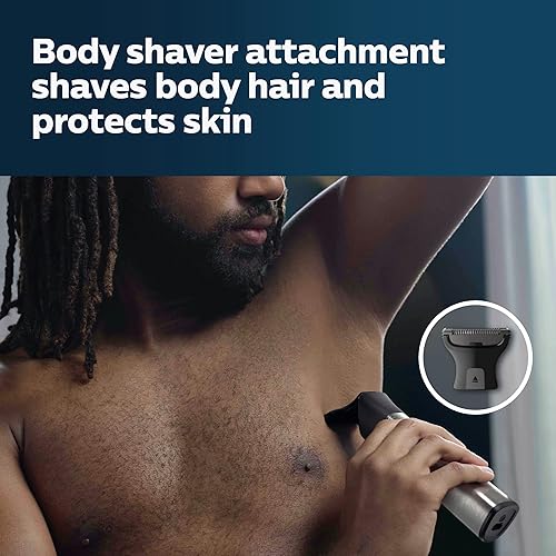 Miniatura 4 de Philips Norelco Multigroom serie 9000 MG9740-18 en 1 recortadora de precisión para cara, cabeza y cuerpo con cuchillas de titanio, batería de 6