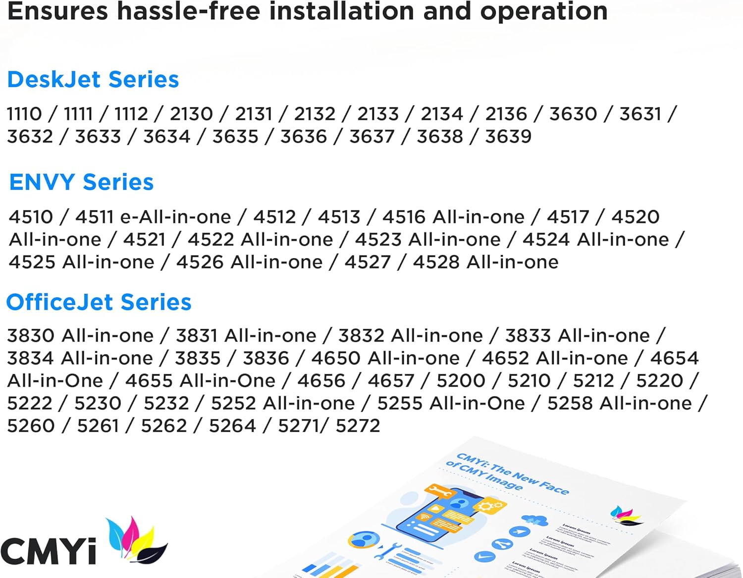 Replacement 63XL Printer Ink Cartridges Combo Pack for HP Envy 4521, 4522, 4523, 4524, 4525, 4526, 4527, 4528, OfficeJet 3830, 3833, 3834, 3835, 3836, 4650, 4652 Printers (2 Black, 2 Color)