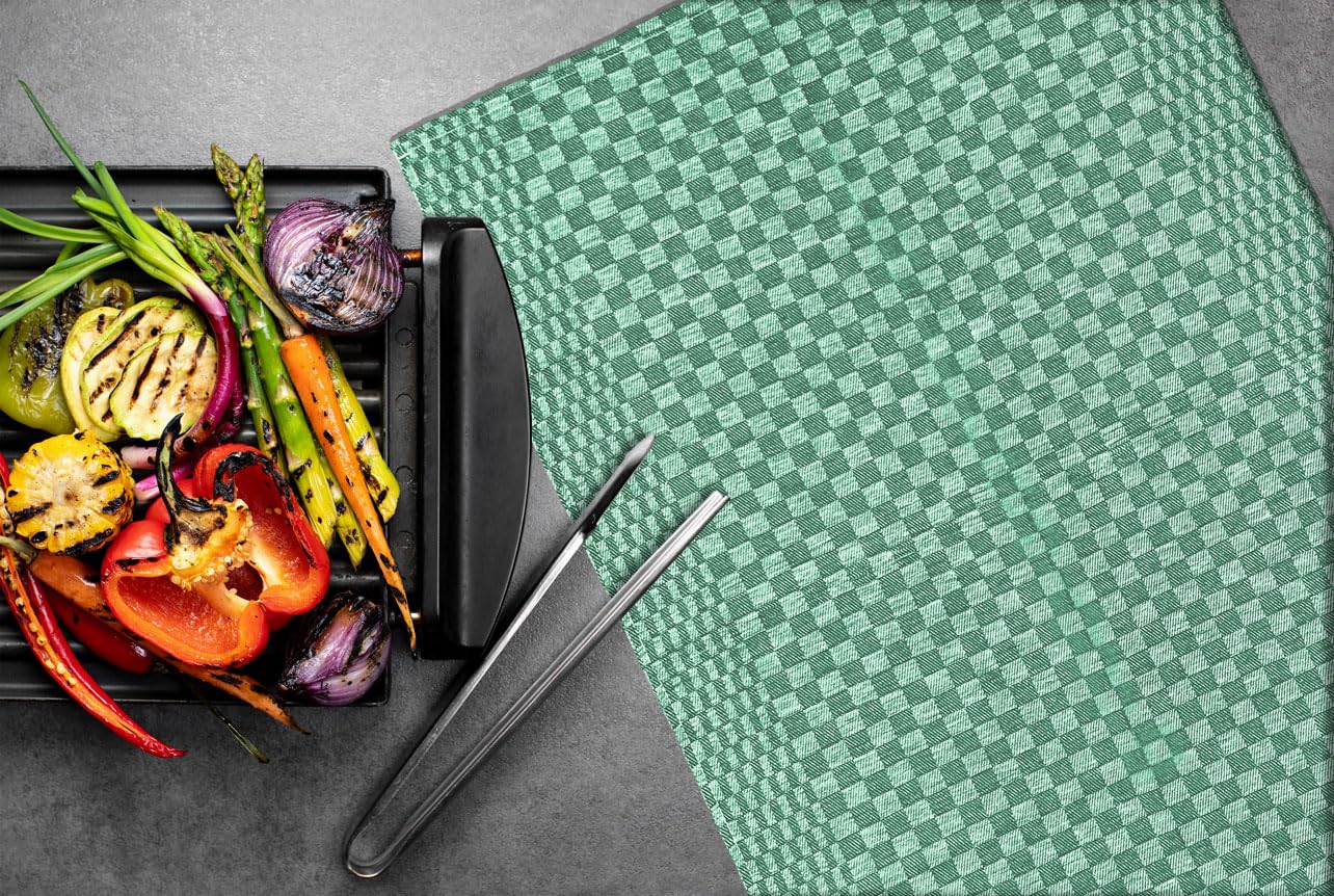 Castejo 8-er Pack Grubentücher, Geschirrtücher, Trockentücher, 50 x 100 cm Halbleinen 55% Leinen 45% Baumwolle CA054 (grün)