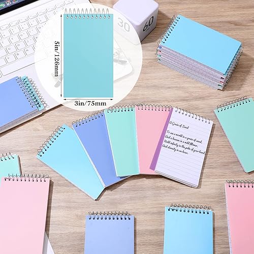 Miniatura 2 de Cholemy Paquete de 50 cuadernos pequeños de 3 x 5 pulgadas, mini cuadernos de bolsillo, mini cuadernos de bolsillo, cuadernos en espiral, blocs de