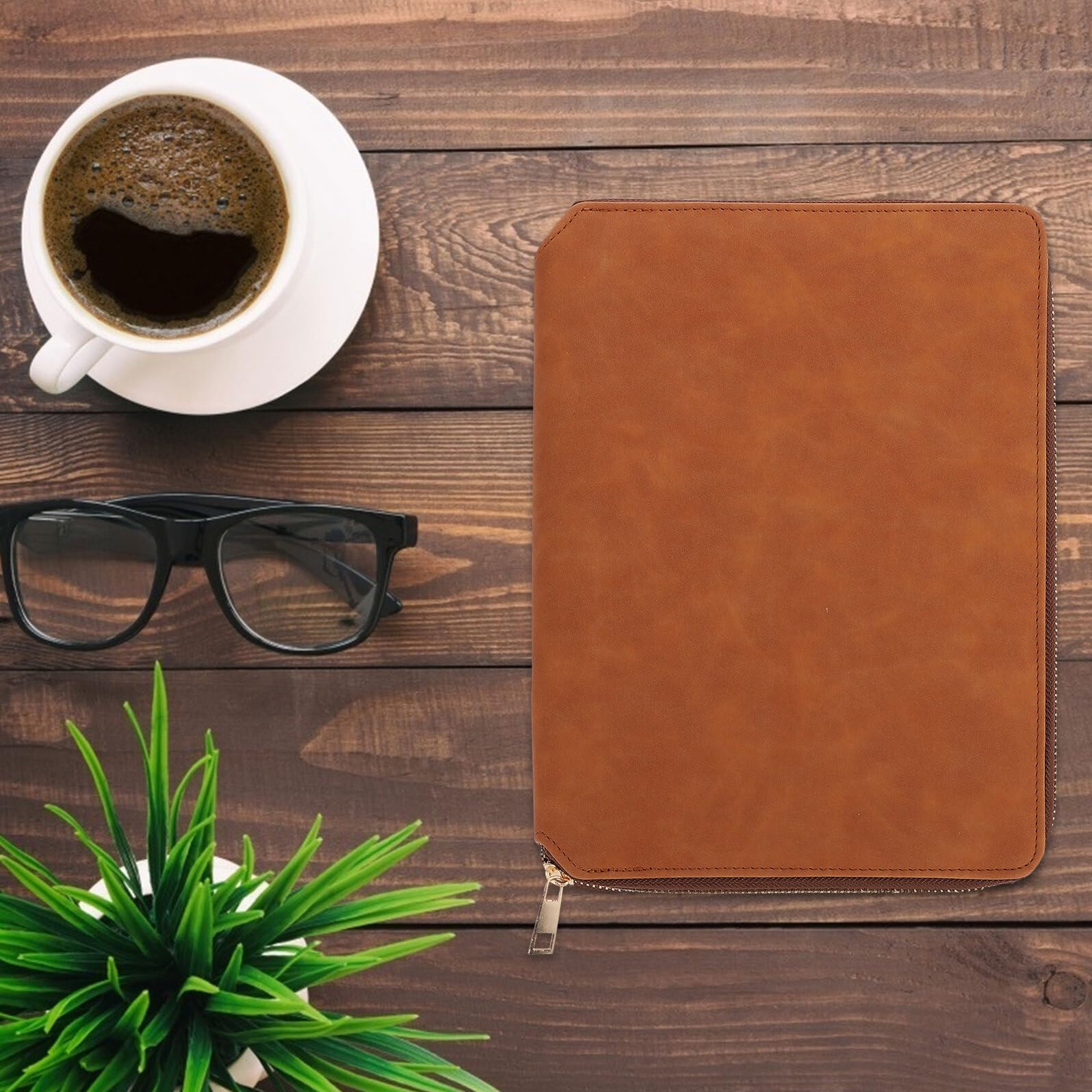 Lurrose A5 Notizbuch mit Reißverschluss Kompakter Notizblock für Büro und Alltag Multifunktionaler Business Notizblock aus Leder
