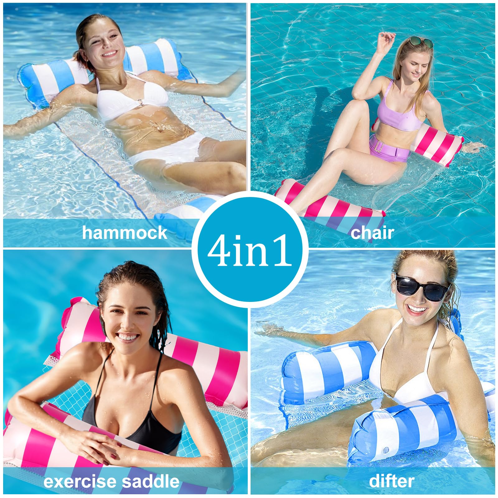Aufblasbare Pool-Hängematte Für Erwachsene – 4-in-1 Schwimm-Liege Mit Pumpe