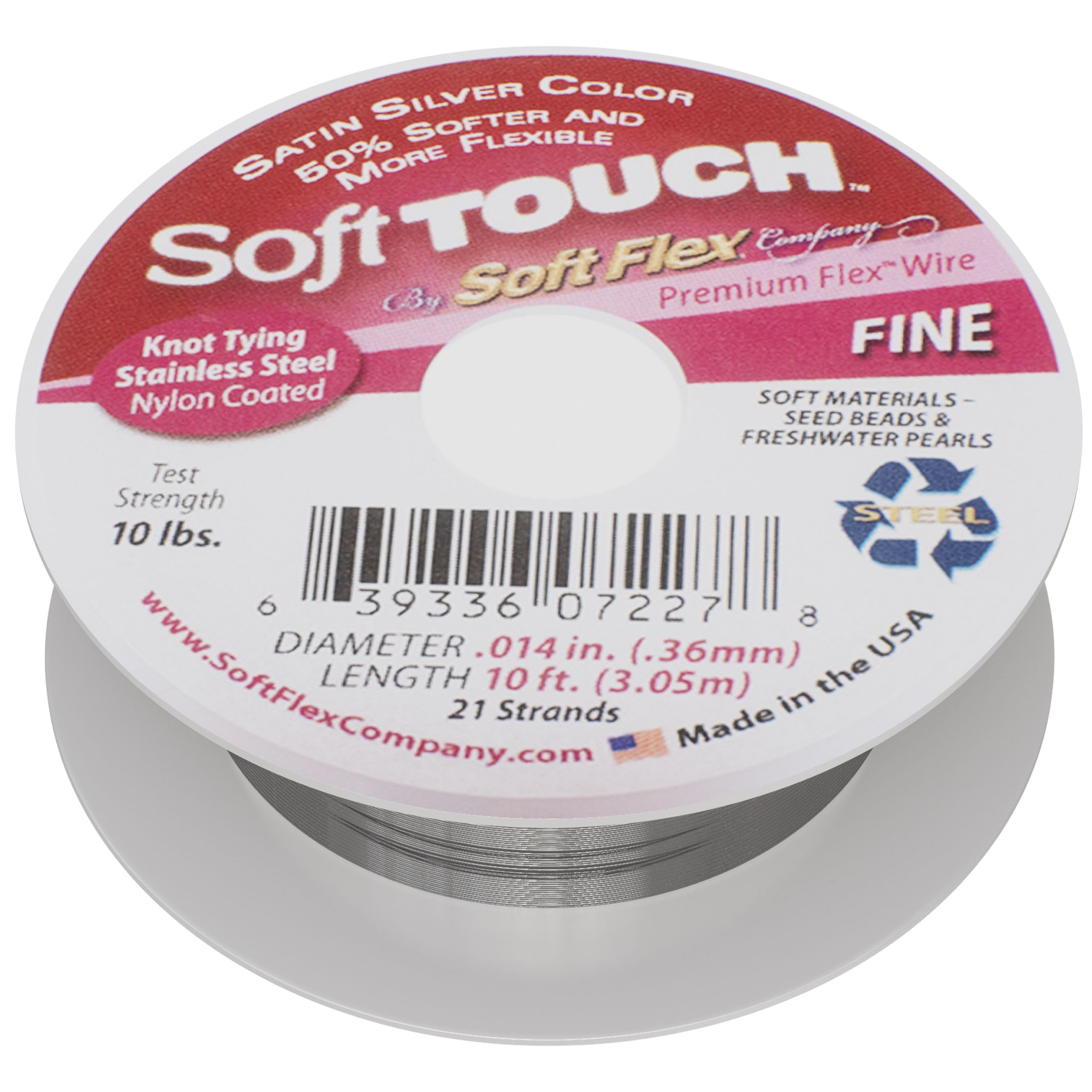 Soft Flex Alambre de cuerda de 21 hebras, trenzado flexible, fino, 0.14 de diámetro, alambre de cuentas para fabricación de joyas,