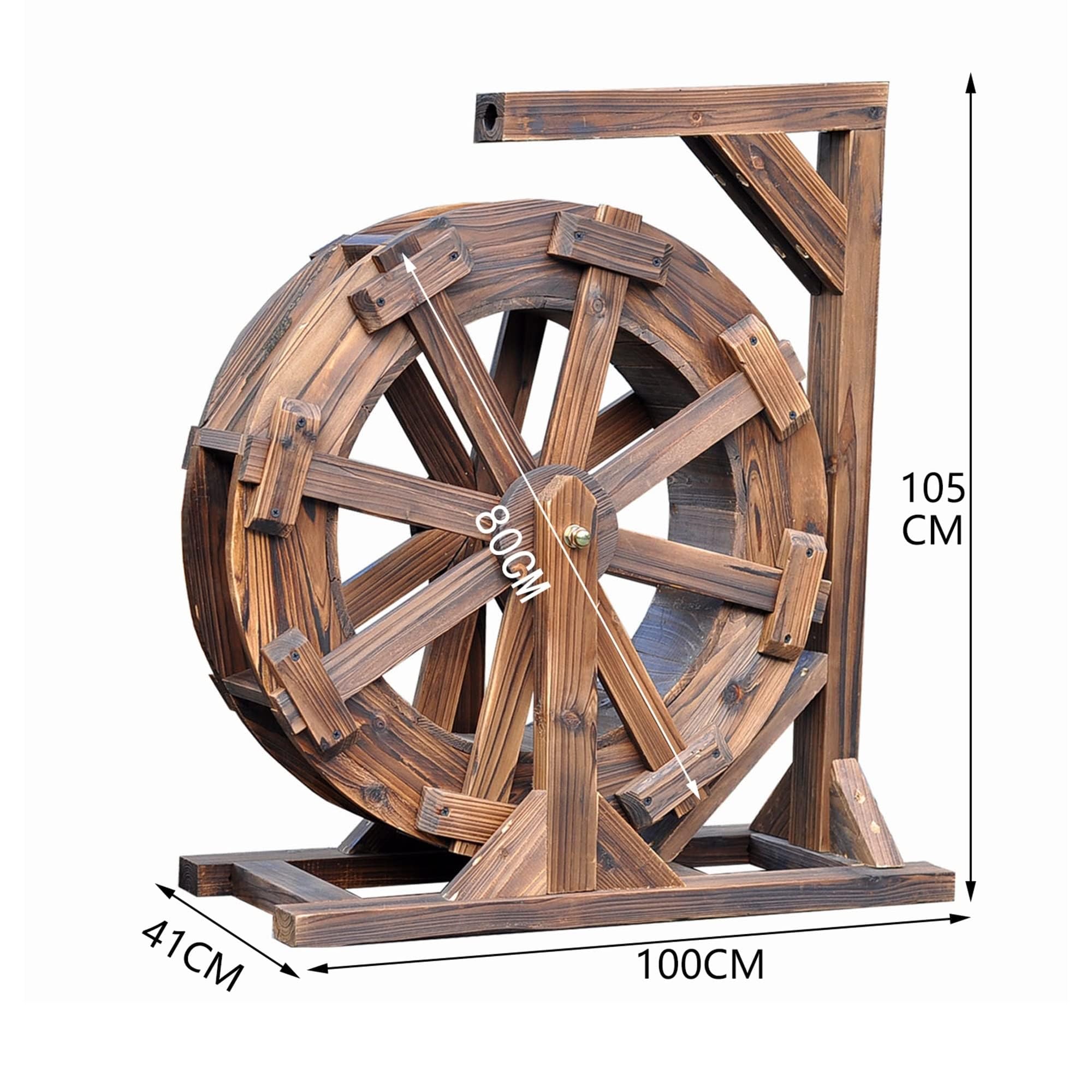 Fuente De Rueda Hidráulica Fuente De Cascada De Madera Jardín Decoración De Jardín Fuente De Estanque Independiente Bomba De Agua, Balcón Interior Decorativo Al Aire Libre ( Size : 80cm(31.5inch) )