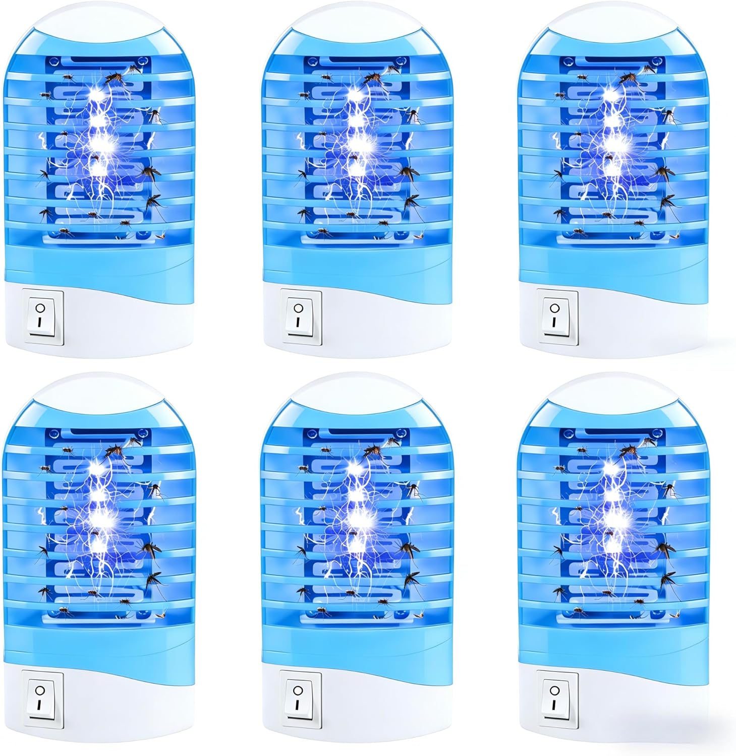 6 Pack Plug in Bug Zapper,Electronic Mosquito Zappers Indoor Bug Zapper Plug in for Flying Insect Automatic Mosquito Trap Mosquito Light