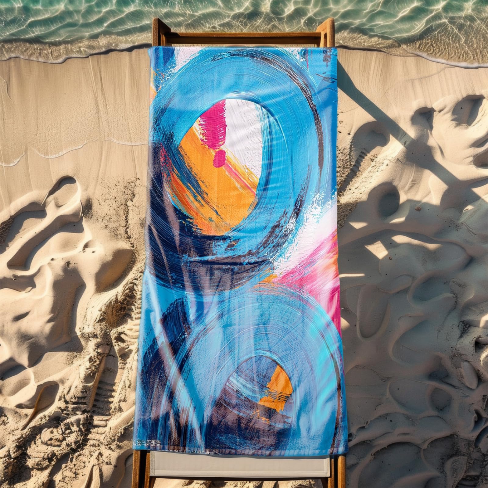 Genérico Toalla Playa 180X100 Abstracto Azul Claro Grande Toallas de Piscina Grandes Anti Arena Secado Rápido Gimnasio Hombre Mujer Lavable A Máquina Regalo