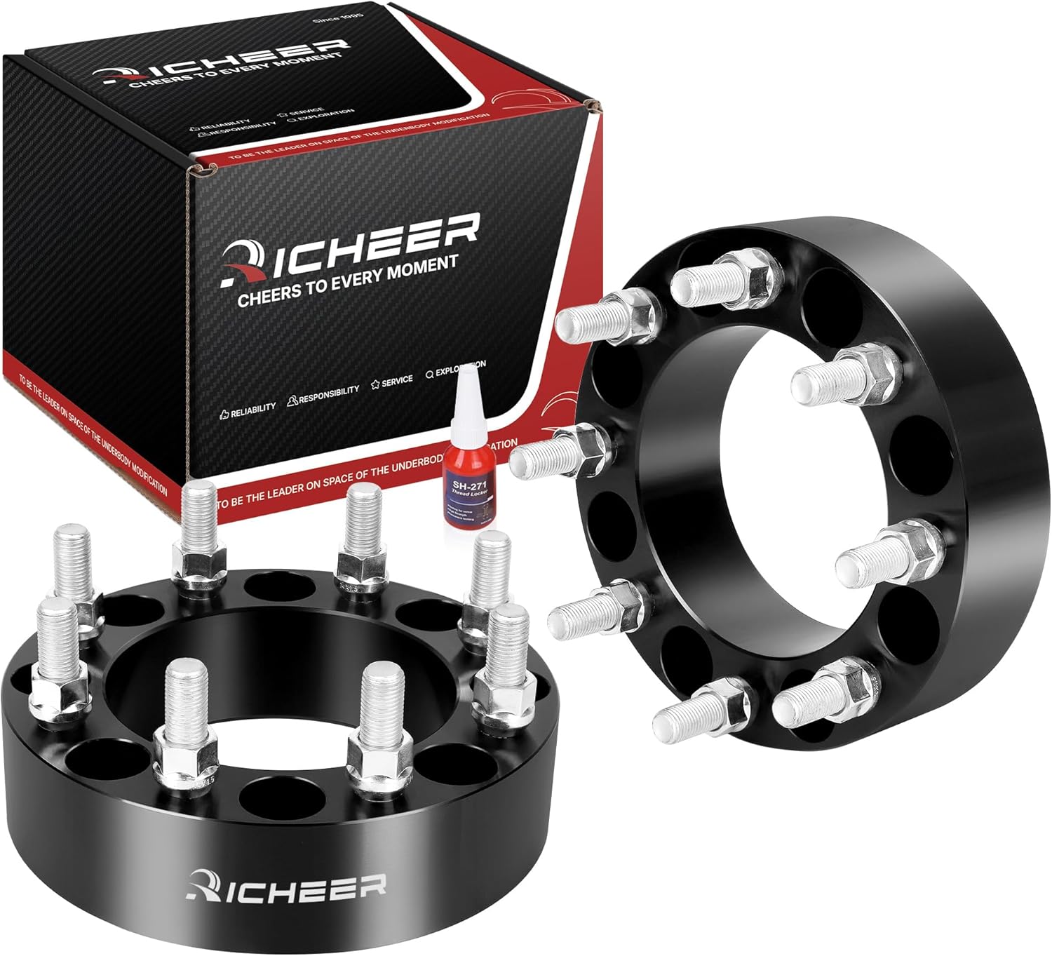 Richeer 8x170 Hubcentric Wheel Spacers for 2005-2025 F250 F350 Super Duty, 2 inch 8x170mm Wheel Spacer with 14x1.5 Studs & 125mm Center Bore