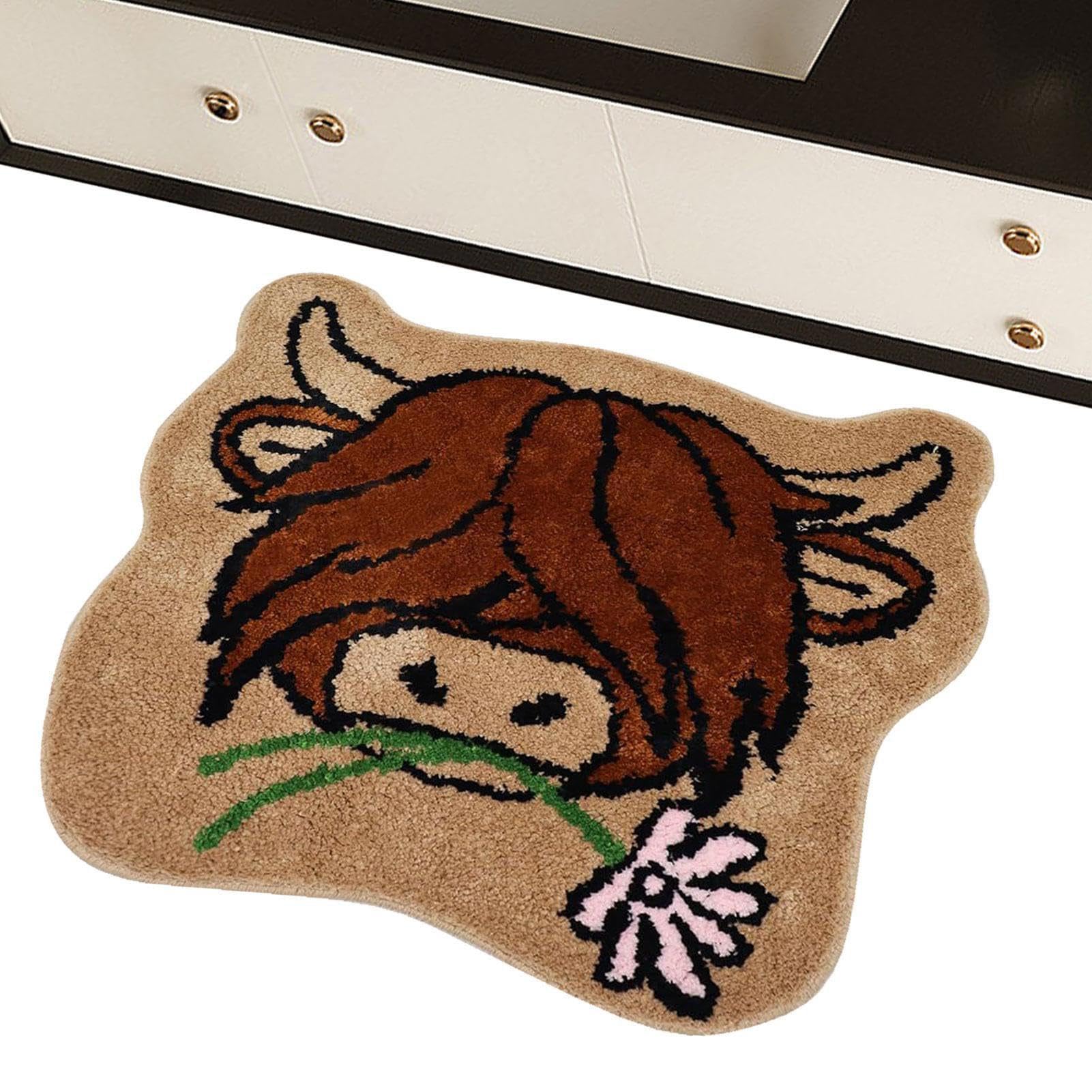 Alfombra De Piso Para Cocina, Alfombra De Ducha De Baño | Alfombra De | Cocina Antideslizante Con Diseño De De Las Tierras Altas | Cómoda Alfombra De Baño, Alfombra De Ducha Resistente A La Sucieda