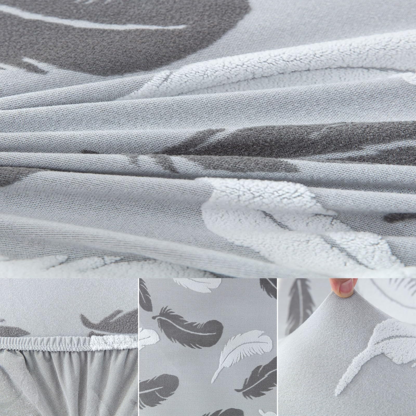 Esszimmer Stuhlhussen 2/4/6er-Set,Stretch Jacquard Schalenstuhlhussen ohne Armlehnen,Moderne Esszimmerstühle Bezug für Küche und Wohnzimmer(Maple Leaves,6Pcs)
