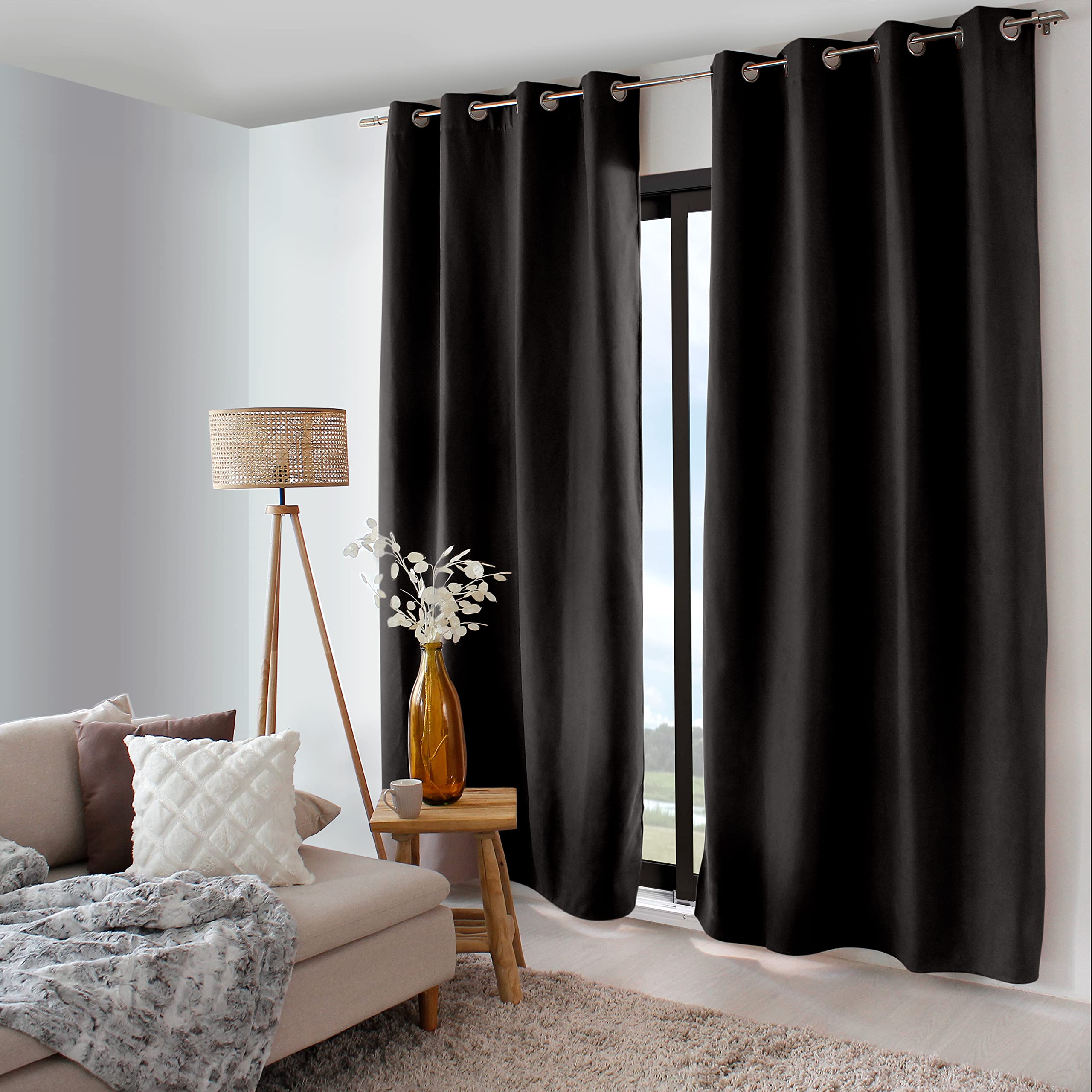 Rideau Thermique Occultant Terre Cuite 135x240 Cm - Velours Doublé Polaire Collection Nordica