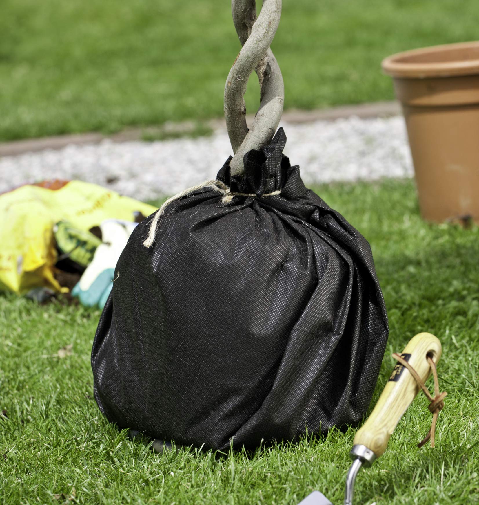 Tessuto per pacciamatura 1m x 50m, tessuto da giardino anti-erba, telone agricolo nero, barriera