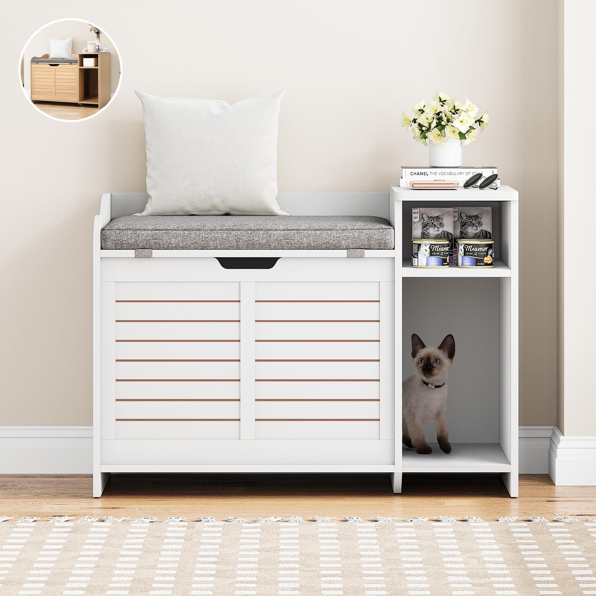 ＊キャビネットタイプ 猫トイレ 収納付き Amazon.co.jp: GAOMON 猫トイレ キャビネット クローゼット 大型