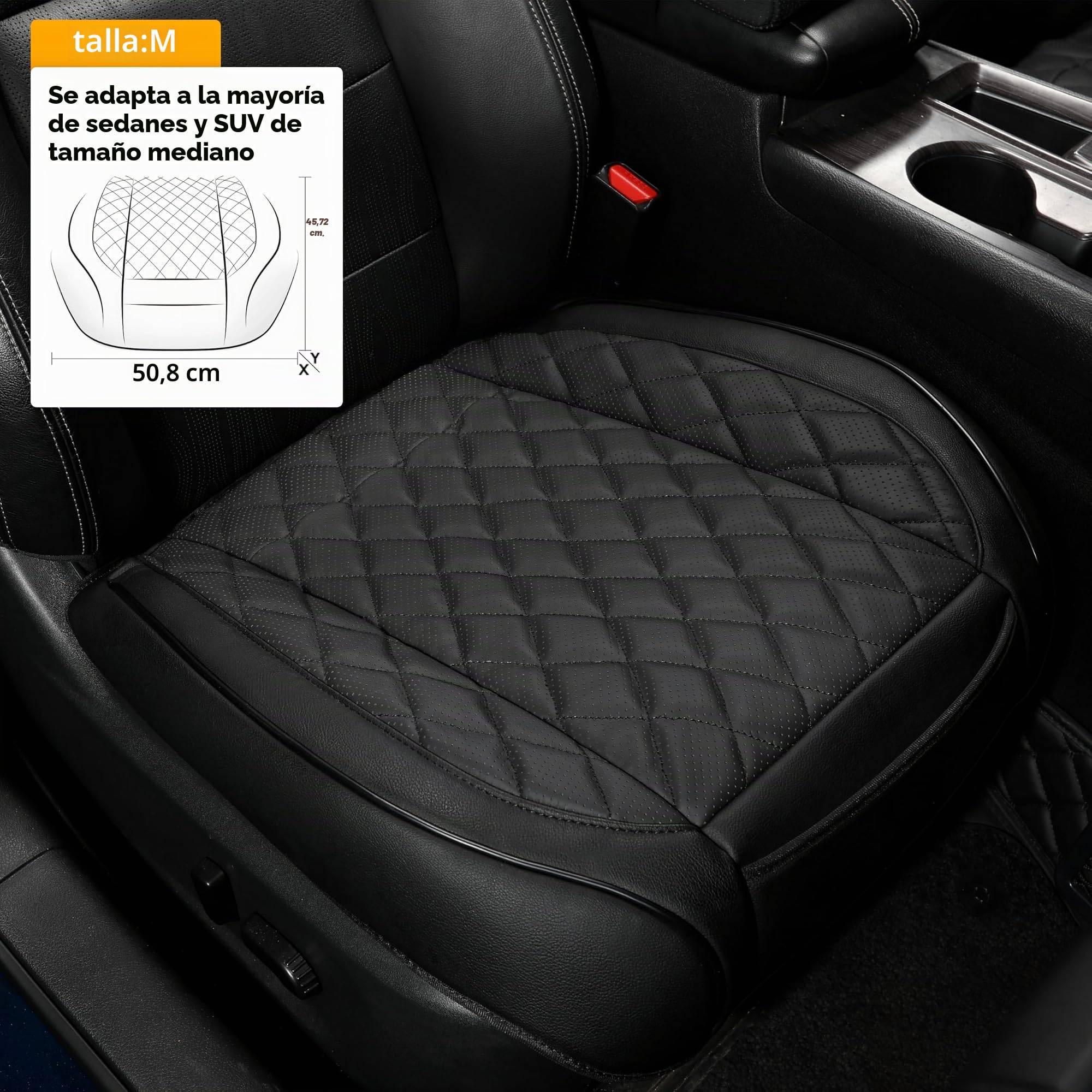 Guero Genuino Piel de Vaca Funda Asiento Coche,Protector Funda Asiento Coche Delantero,Es Compatible con la mayoría de los vehículos de la categoría A en adelante(Negro,1p)